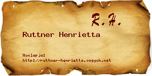 Ruttner Henrietta névjegykártya